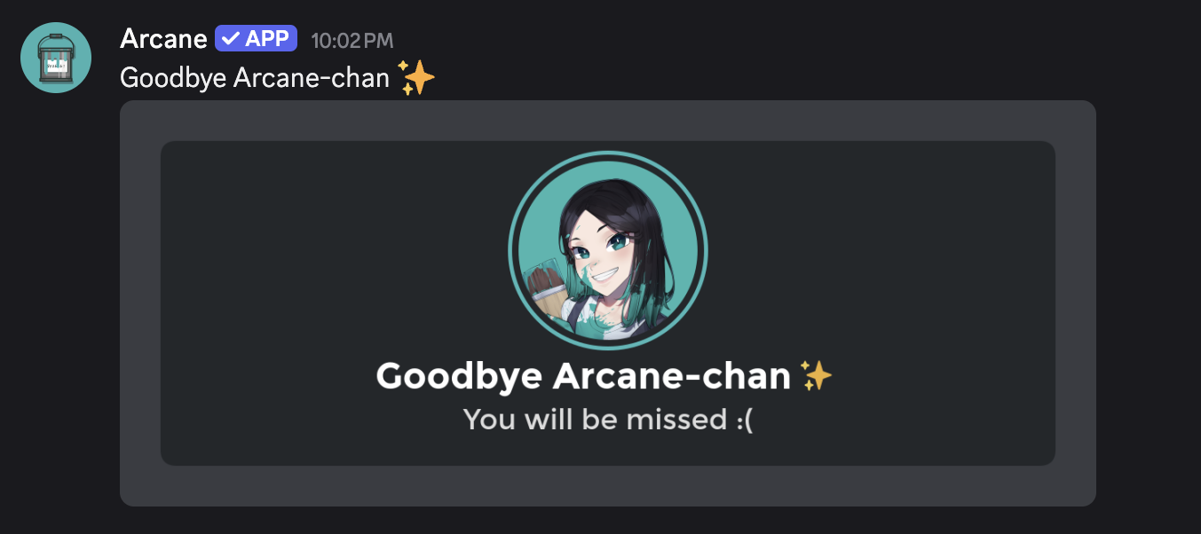 Goodbye message with image
