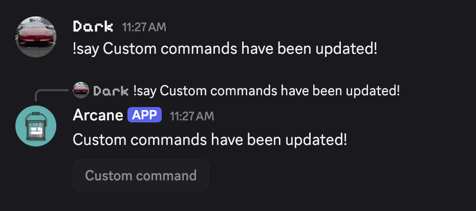 Say command example
