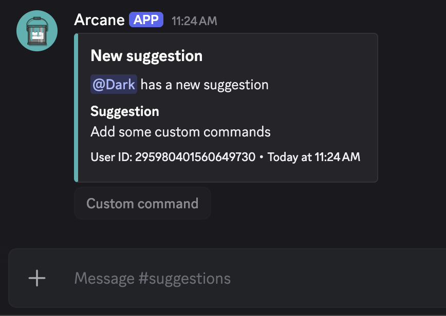 Suggest command output example