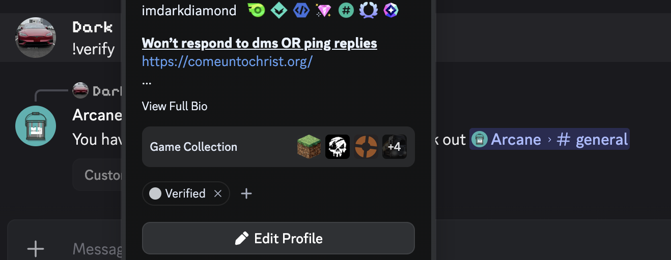 Verify self command example